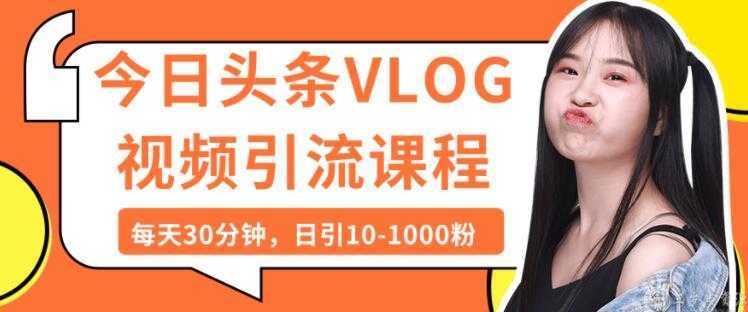 今日头条VLOG视频引流技术，每天30分钟，日引10-1000粉-玻哥网络技术工作室