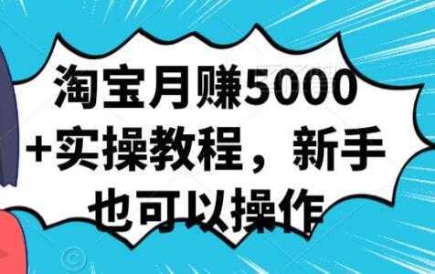 淘宝月赚5000+实操教程，新手也可以操作-玻哥网络技术工作室