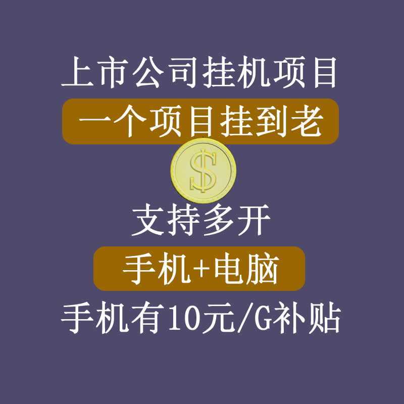 正规挂机项目，支持手机电脑一起挂，支持虚拟机多开，可以挂到老-玻哥网络技术工作室