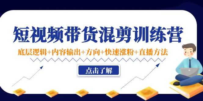 短视频带货混剪训练营：底层逻辑+内容输出+方向+快速涨粉+直播方法-玻哥网络技术工作室