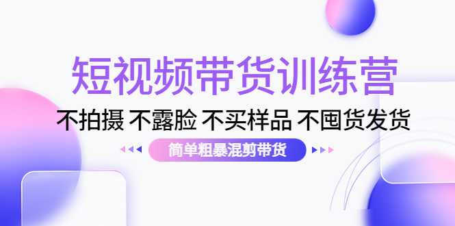 短视频带货训练营：不拍摄 不露脸 不买样品 不囤货发货 简单粗暴混剪带货（第三期）-玻哥网络技术工作室