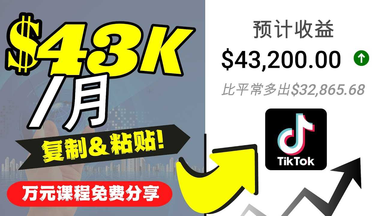 2022抖音国际版Tiktok赚钱项目：每天上传一个视频就轻松月入$43200-玻哥网络技术工作室