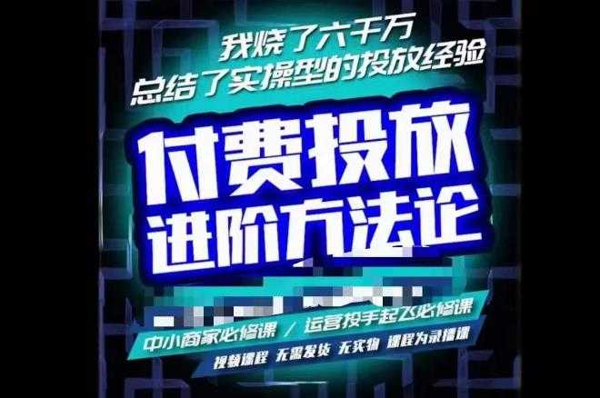 苏酒儿·抖音付费投放进阶课程，烧了六千万总结了实操型投放经验，运营投手起飞必修课-玻哥网络技术工作室