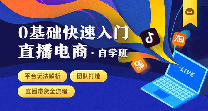 0基础快速入门直播电商课程：直播平台玩法解析-团队打造-带货全流程等环节-玻哥网络技术工作室