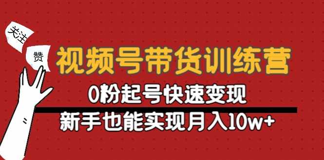 视频号带货训练营：0粉起号快速变现，新手也能实现月入10w+-玻哥网络技术工作室