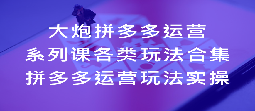 大炮拼多多运营系列课，各类​玩法合集，拼多多运营玩法实操-玻哥网络技术工作室