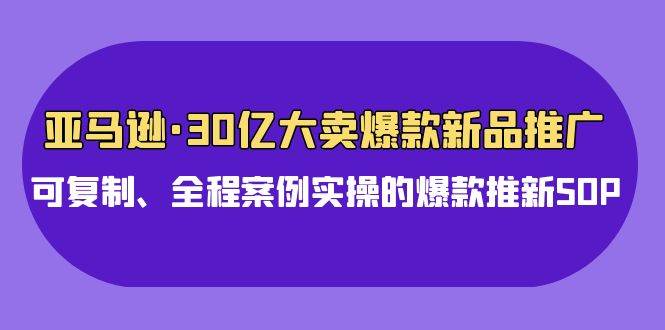 亚马逊30亿·大卖爆款新品推广，可复制、全程案例实操的爆款推新SOP-玻哥网络技术工作室