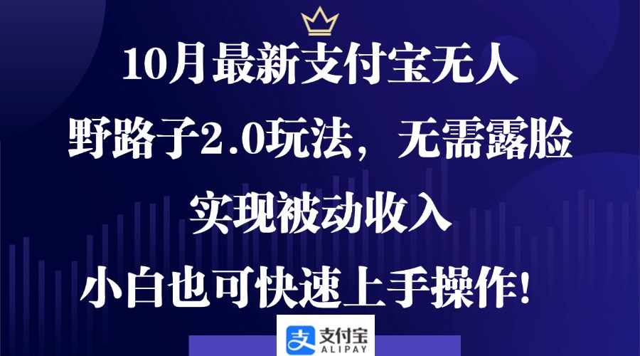 （12824期）10月最新支付宝无人野路子2.0玩法，无需露脸，实现被动收入，小白也可…-玻哥网络技术工作室