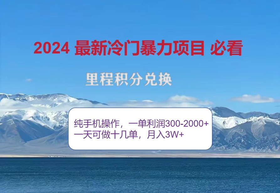 2024惊爆冷门暴利，里程积分最新玩法，高爆发期，一单300+—2000+-玻哥网络技术工作室