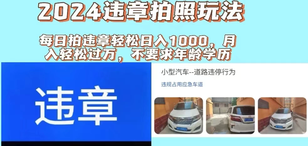 2024违章拍照新玩法，推广躺赚+拍照赚钱双模式，日入1000+-玻哥网络技术工作室