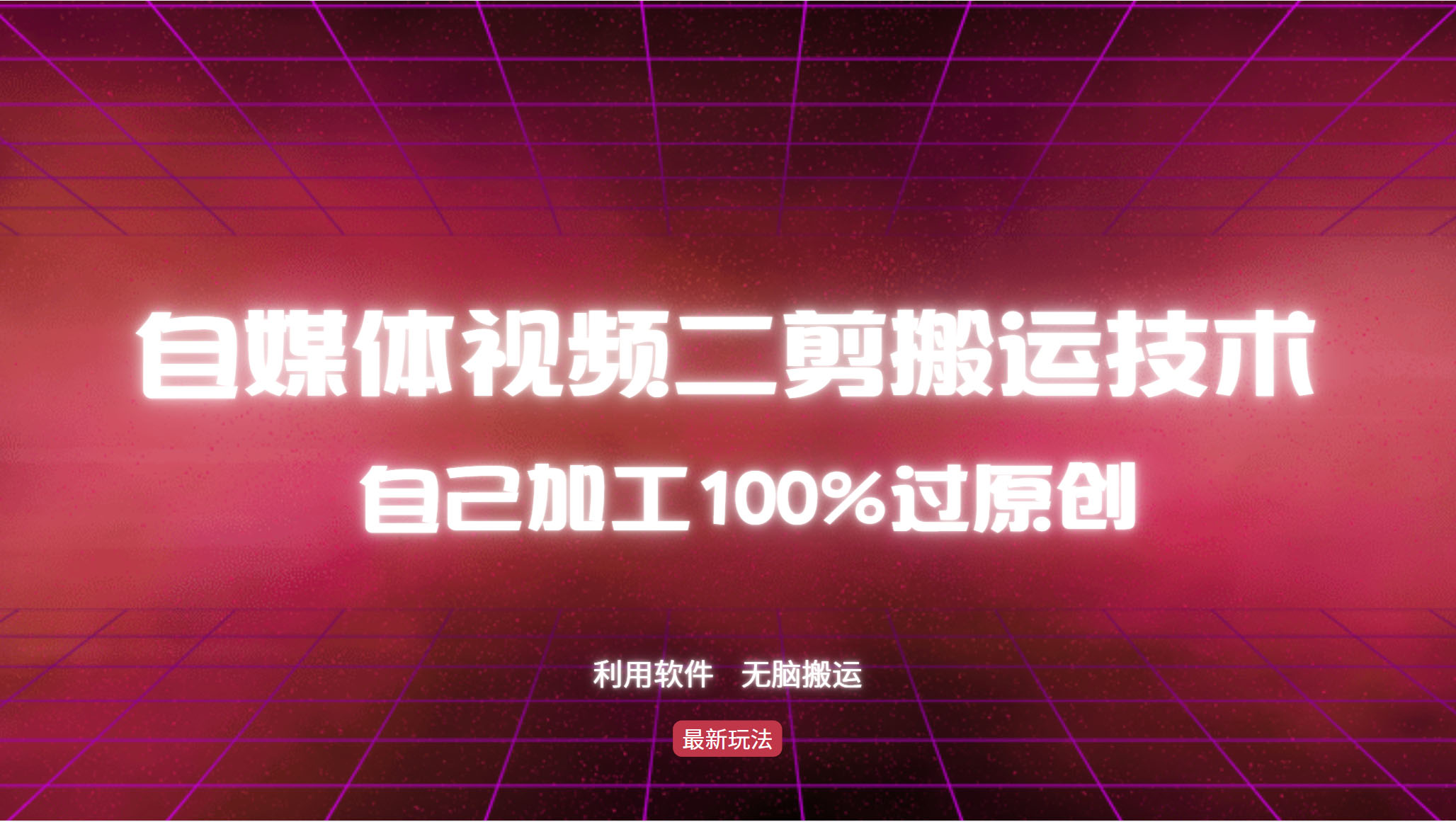 （12995期）详细教你自媒体视频二剪搬运技术，自己加工100%过原创，无脑搬运-玻哥网络技术工作室