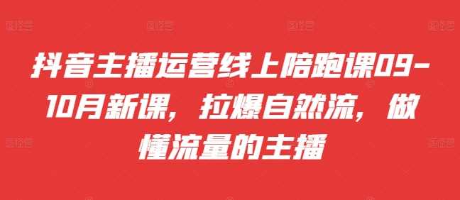 抖音主播运营线上陪跑课09-10月新课，拉爆自然流，做懂流量的主播-玻哥网络技术工作室