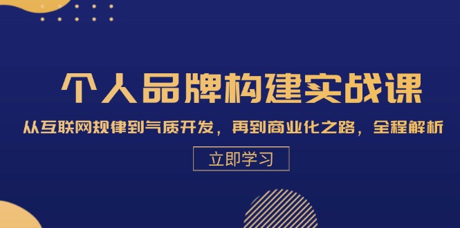 个人品牌构建实战课：从互联网规律到气质开发，再到商业化之路，全程解析-玻哥网络技术工作室