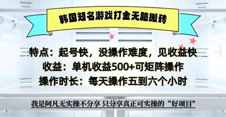 全网首发海外知名游戏打金无脑搬砖单机收益500+  即做！即赚！当天见收益！-玻哥网络技术工作室