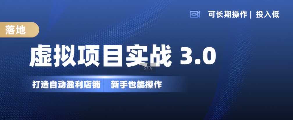 虚拟项目实战3.0，打造自动盈利店铺，可长期操作投入低，新手也能操作-玻哥网络技术工作室