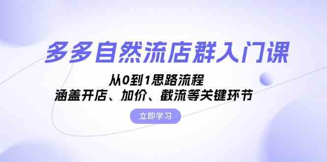 多多自然流店群入门课，从0到1思路流程，涵盖开店、加价、截流等关键环节-玻哥网络技术工作室