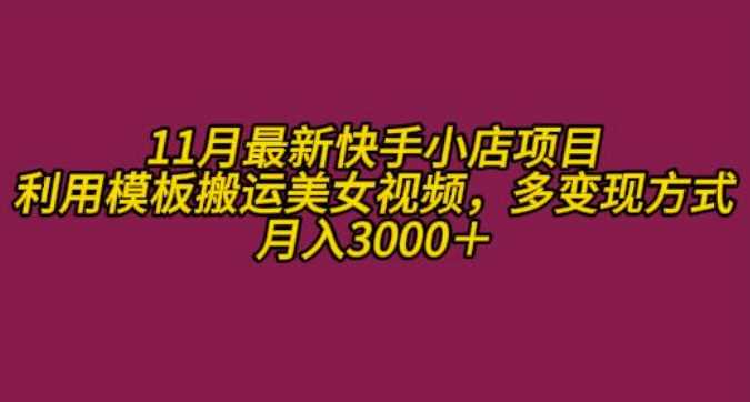 11月K总部落快手小店情趣男粉项目，利用模板搬运美女视频，多变现方式月入3000+-玻哥网络技术工作室