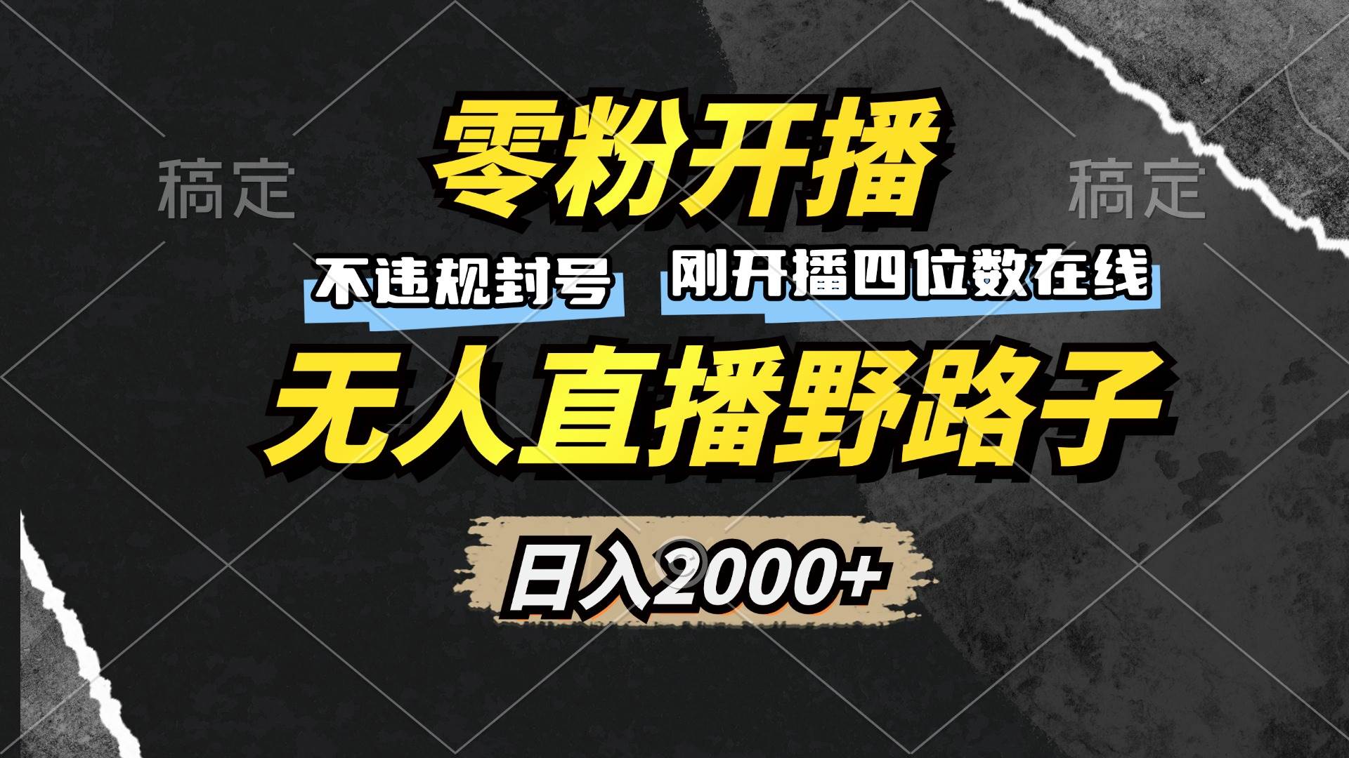 （13292期）零粉开播，无人直播野路子，日入2000+，不违规封号，躺赚收益！-玻哥网络技术工作室