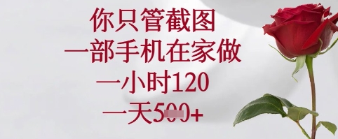 你只管截图，一部手机在家可以做，一小时120.一天5张+【揭秘】-玻哥网络技术工作室