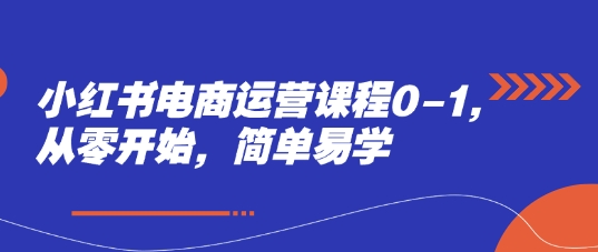 小红书电商运营课程0-1，从零开始，简单易学-玻哥网络技术工作室