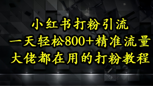 小红书打粉引流，一天轻松500+精准流量，大佬都在用的打粉教程-玻哥网络技术工作室