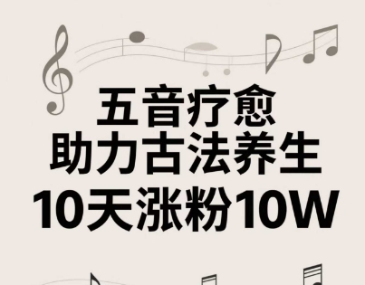 古法五音养生教程，五音疗愈的视频的制作方法，2-4小时就能学会，作者10天涨粉10W-玻哥网络技术工作室