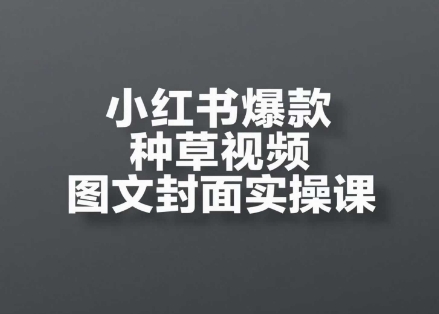 小红书爆款种草视频图文封面实操课，​开店、选品、引流、变现全流程-玻哥网络技术工作室
