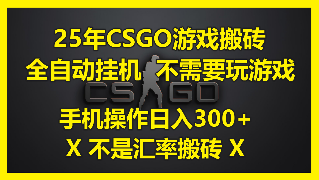 25年CSGO游戏搬砖，全自动挂机，不需要玩游戏，手机操作日入300+。(不…-玻哥网络技术工作室