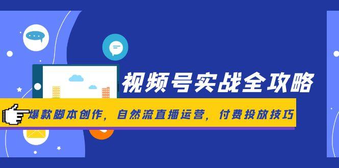 视频号实战全攻略，爆款脚本创作，自然流直播运营，付费投放技巧-玻哥网络技术工作室