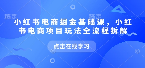小红书电商掘金课，小红书电商项目玩法全流程拆解(更新5月)-玻哥网络技术工作室