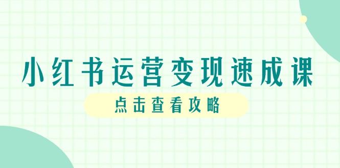 小红书运营变现速成课，账号搭建到暴力起号，个人IP全流程指南-玻哥网络技术工作室