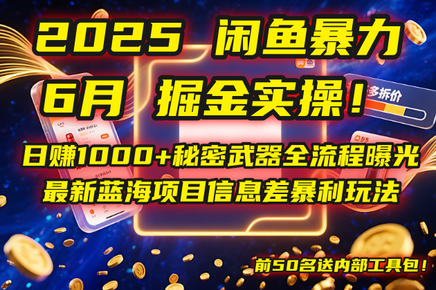 2025闲鱼暴力掘金实操！日赚1000+秘密武器全流程曝光，最新蓝海项目信…-玻哥网络技术工作室