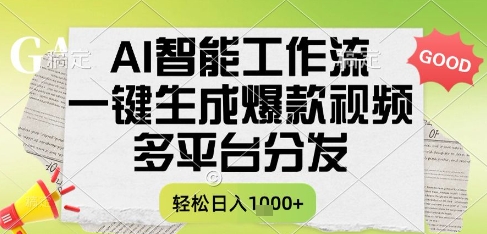 AI智能工作流，一键生成书单号爆款视频，多平台分发，每日收益多张【揭秘】-玻哥网络技术工作室