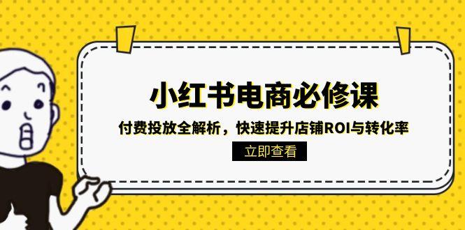 小红书电商必修课：付费投放全解析，快速提升店铺ROI与转化率-玻哥网络技术工作室
