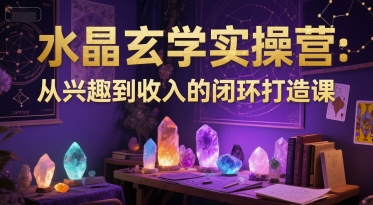 水晶玄学实操营：从兴趣到收入的闭环打造课-玻哥网络技术工作室