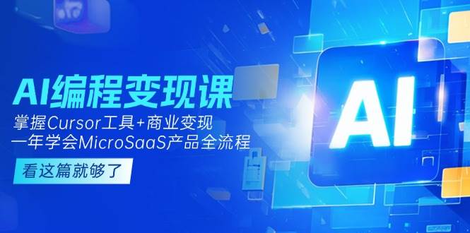 AI编程变现课：掌握Cursor工具+商业变现，一年学会MicroSaaS产品全流程-玻哥网络技术工作室