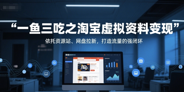 一鱼三吃之淘宝虚拟资料变现，依托资源站、网盘拉新，打造流量的强闭环-玻哥网络技术工作室