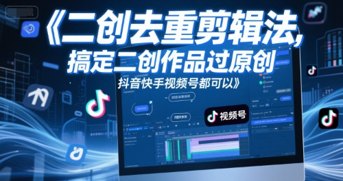 短视频二创去重剪辑法，搞定二创作品过原创，抖音快手视频号都可以-玻哥网络技术工作室