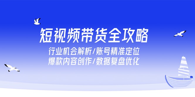 短视频带货全攻略，行业机会解析/账号精准定位/爆款内容创作/数据复盘优化-玻哥网络技术工作室