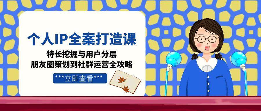个人IP全案打造课，特长挖掘与用户分层，朋友圈策划到社群运营全攻略-玻哥网络技术工作室