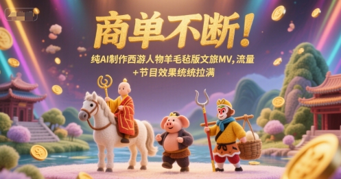 商单不断！纯AI制作西游人物羊毛毡版文旅MV，流量+节目效果统统拉满-玻哥网络技术工作室