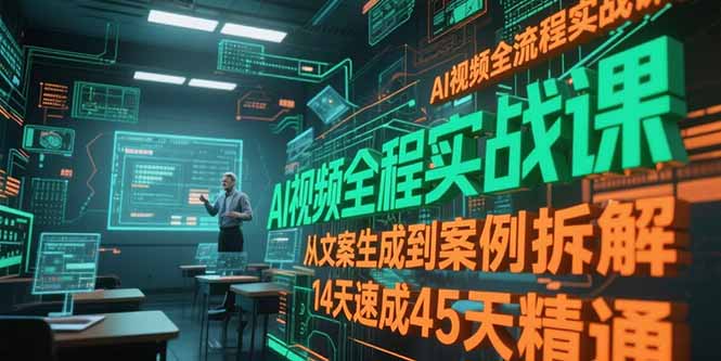 AI视频全流程实战课，从文案生成到案例拆解，14天速成45天精通-玻哥网络技术工作室